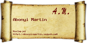 Abonyi Martin névjegykártya