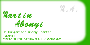 martin abonyi business card